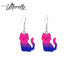 Colorful Cat Drop Earrings, 8 variatios - Just Cats - Gifts for Cat Lovers