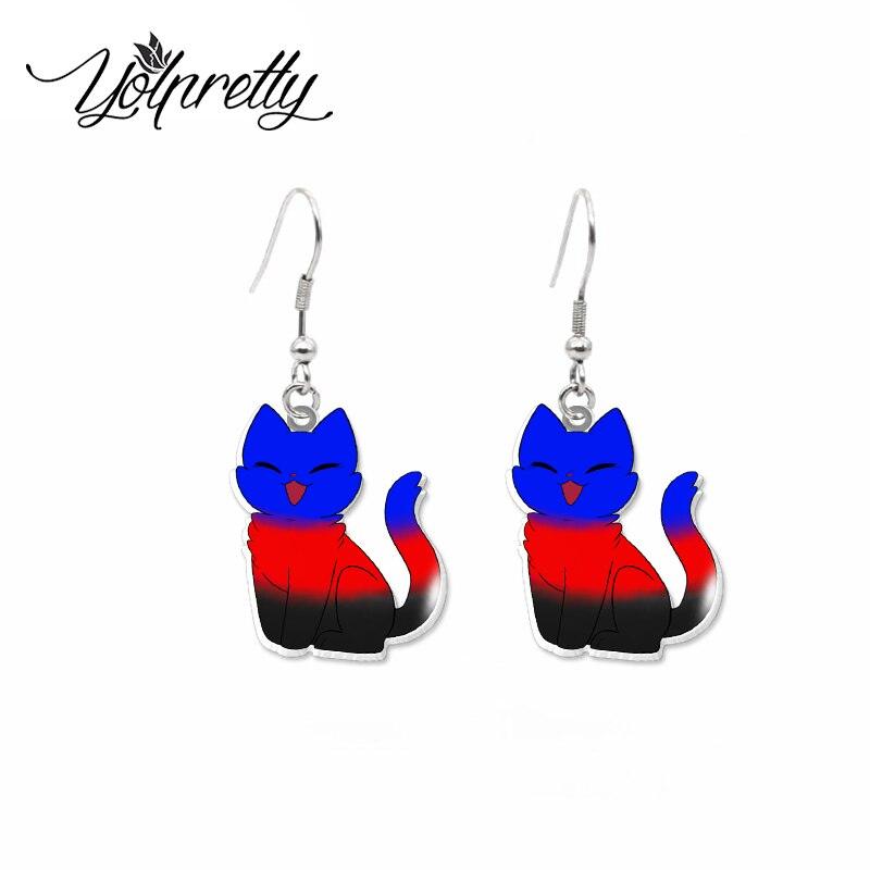 Colorful Cat Drop Earrings, 8 variatios - Just Cats - Gifts for Cat Lovers