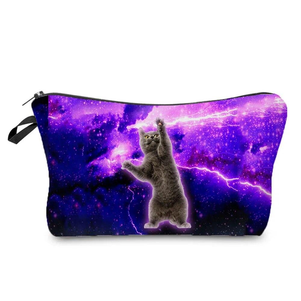 Colurful Cat printed travel Pouche/Cosmetic bag, 10 Designs - Just Cats - Gifts for Cat Lovers