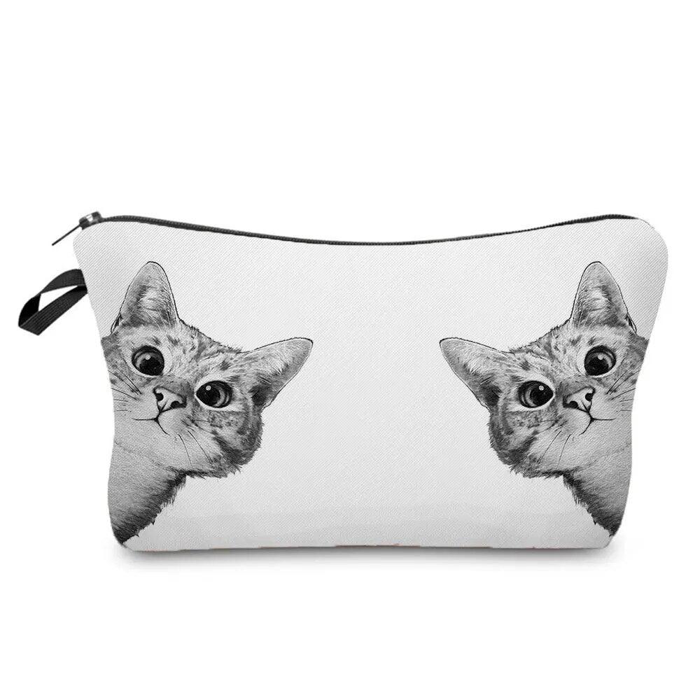 Colurful Cat printed travel Pouche/Cosmetic bag, 10 Designs - Just Cats - Gifts for Cat Lovers