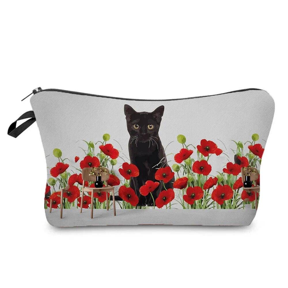 Colurful Cat printed travel Pouche/Cosmetic bag, 10 Designs - Just Cats - Gifts for Cat Lovers