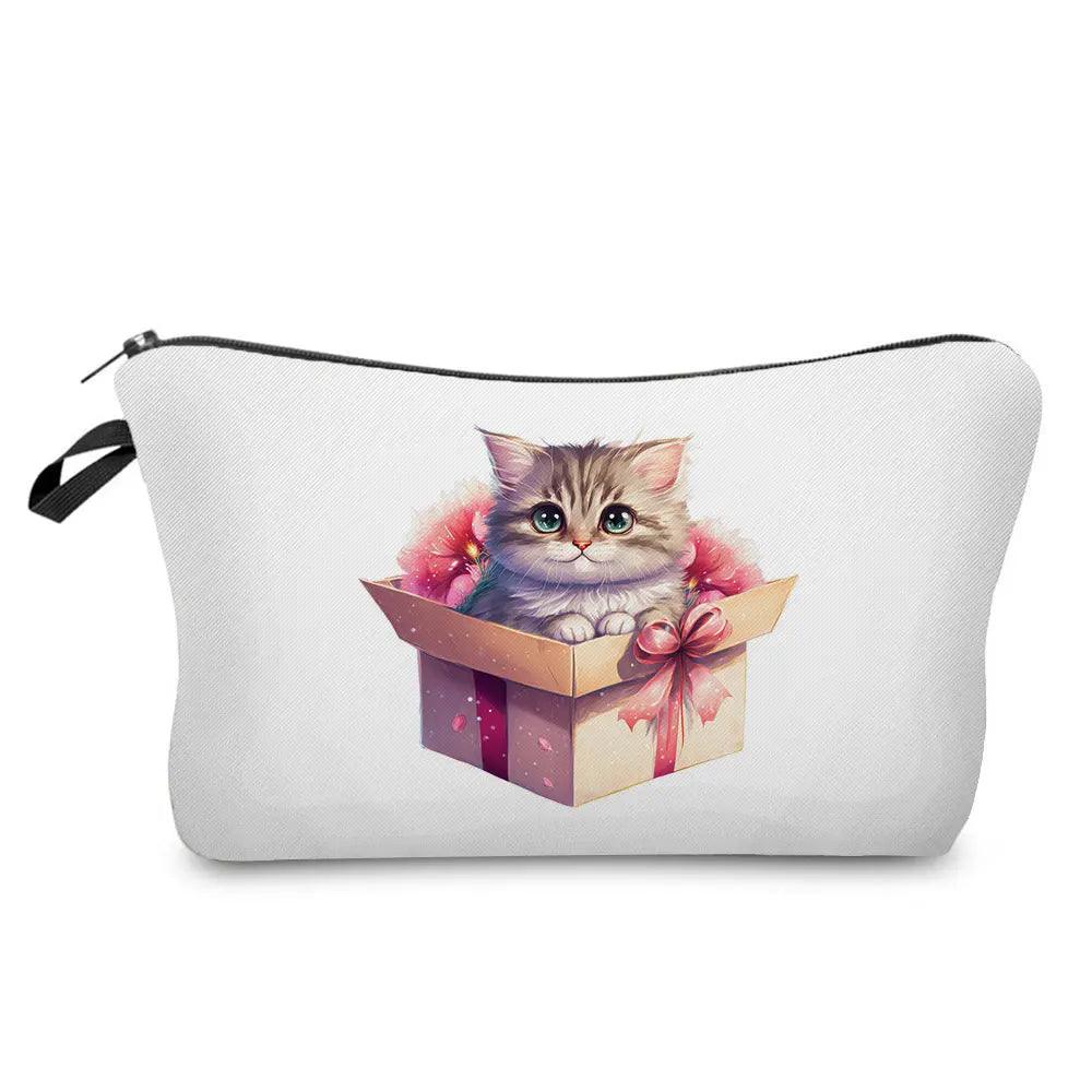 Colurful Cat printed travel Pouche/Cosmetic bag, 24 Designs - Just Cats - Gifts for Cat Lovers