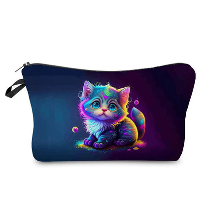 Colurful Cat printed travel Pouche/Cosmetic bag, 24 Designs - Just Cats - Gifts for Cat Lovers