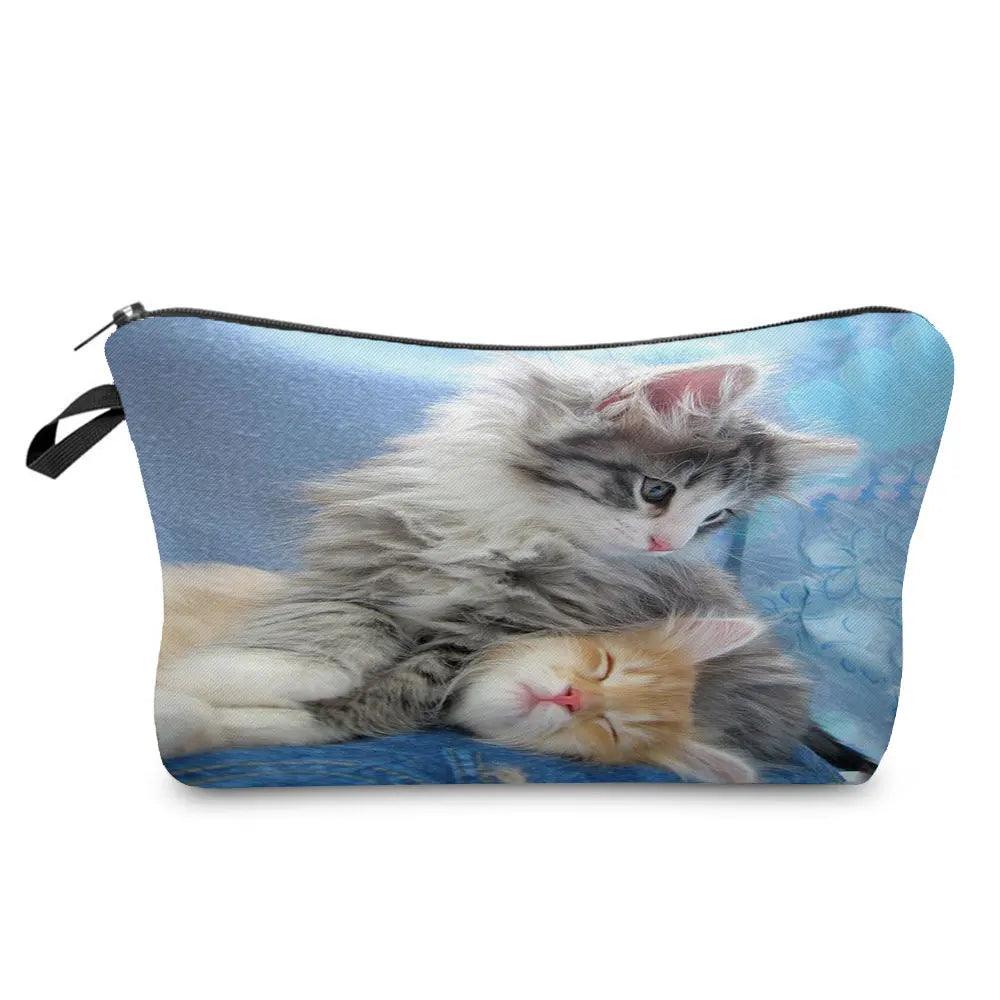 Colurful Cat printed travel Pouche/Cosmetic bag, 24 Designs - Just Cats - Gifts for Cat Lovers