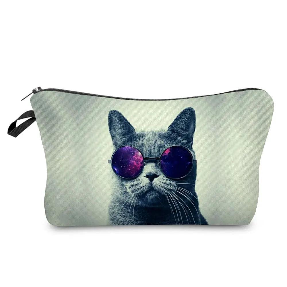 Colurful Cat printed travel Pouche/Cosmetic bag, 24 Designs - Just Cats - Gifts for Cat Lovers