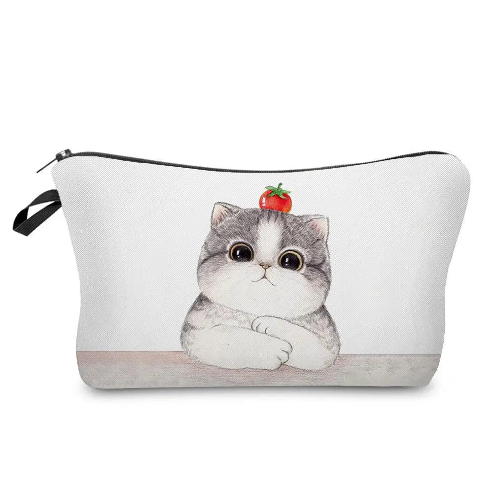 Colurful Cat printed travel Pouche/Cosmetic bag, 24 Designs - Just Cats - Gifts for Cat Lovers