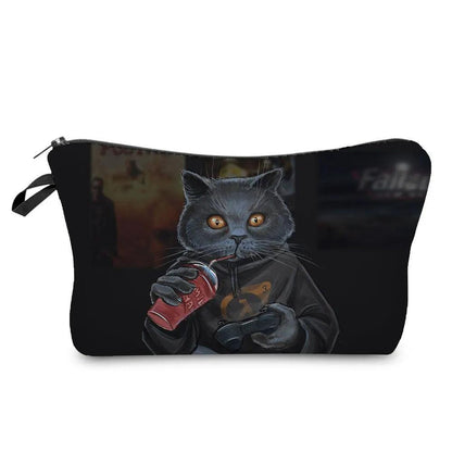 Colurful Cat printed travel Pouche/Cosmetic bag, 24 Designs - Just Cats - Gifts for Cat Lovers