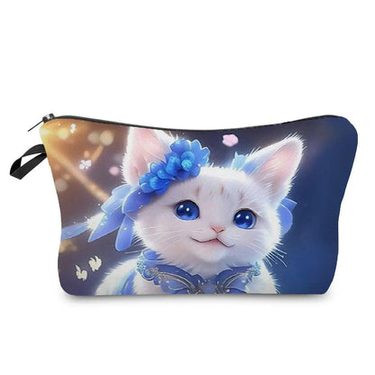 Colurful Cat printed travel Pouche/Cosmetic bag, 24 Designs - Just Cats - Gifts for Cat Lovers