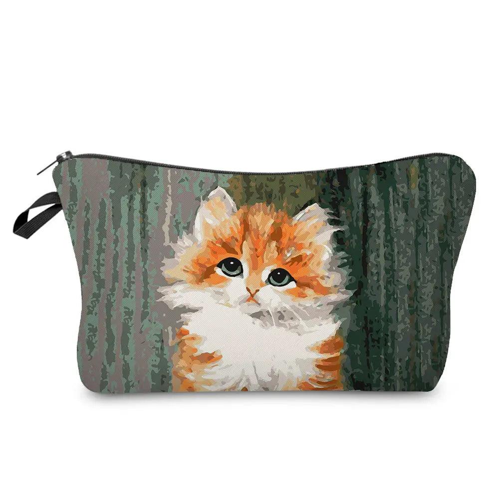 Colurful Cat printed travel Pouche/Cosmetic bag, 24 Designs - Just Cats - Gifts for Cat Lovers