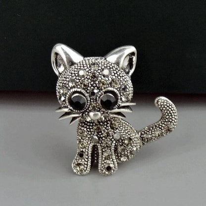 Crystal Studded Cat Brooch - Just Cats - Gifts for Cat Lovers