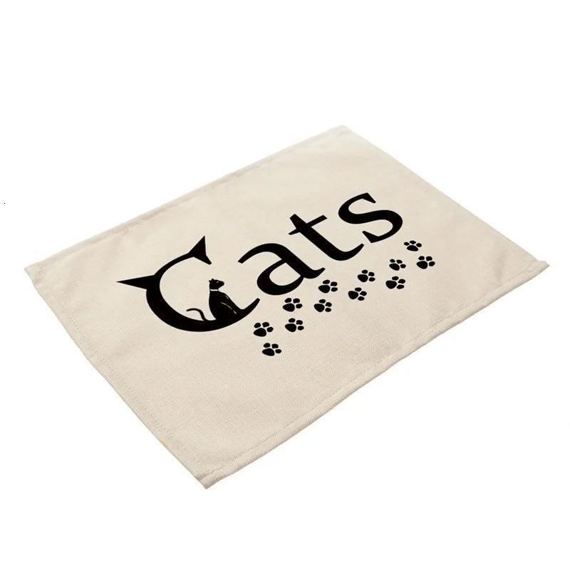 Cute Black Cat Print Placemat, 20 designs - Just Cats - Gifts for Cat Lovers