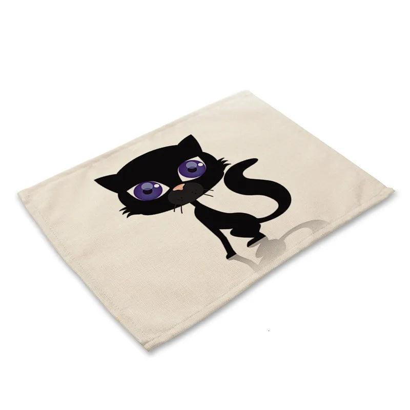 Cute Black Cat Print Placemat, 20 designs - Just Cats - Gifts for Cat Lovers