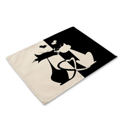 Cute Black Cat Print Placemat, 20 designs - Just Cats - Gifts for Cat Lovers