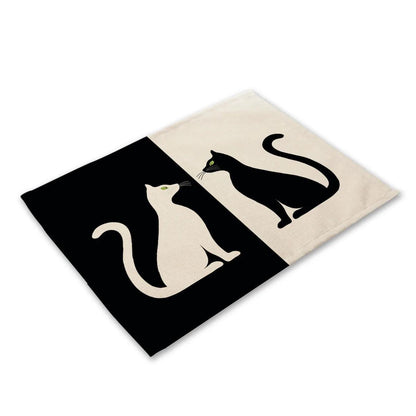 Cute Black Cat Print Placemat, 20 designs - Just Cats - Gifts for Cat Lovers