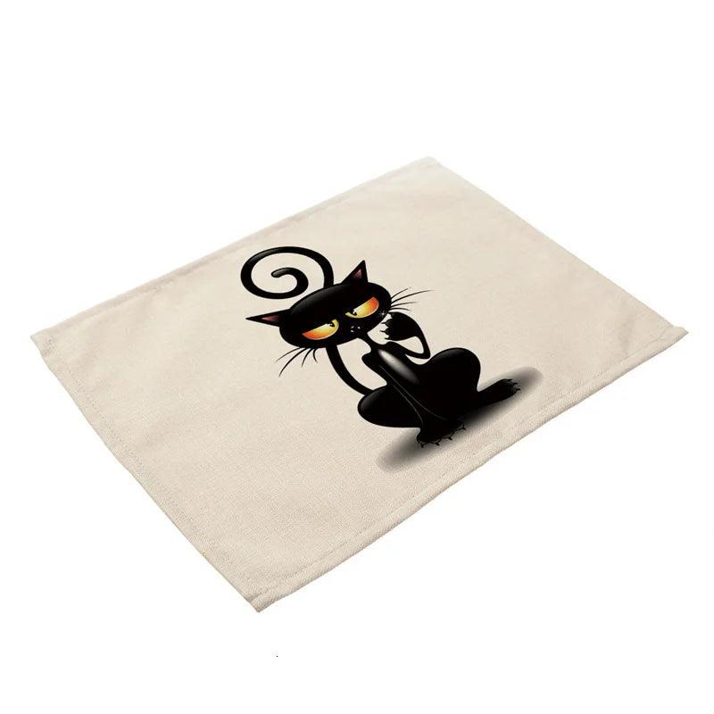 Cute Black Cat Print Placemat, 20 designs - Just Cats - Gifts for Cat Lovers