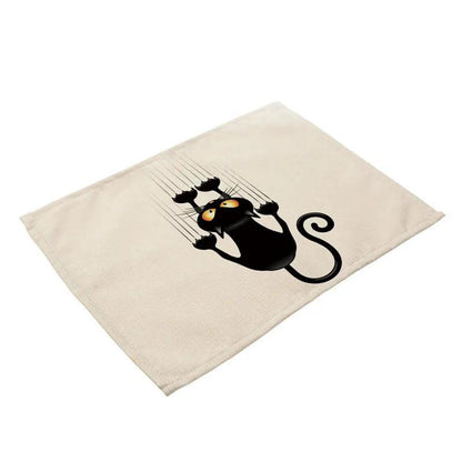 Cute Black Cat Print Placemat, 20 designs - Just Cats - Gifts for Cat Lovers