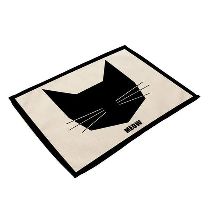 Cute Black Cat Print Placemat, 20 designs - Just Cats - Gifts for Cat Lovers