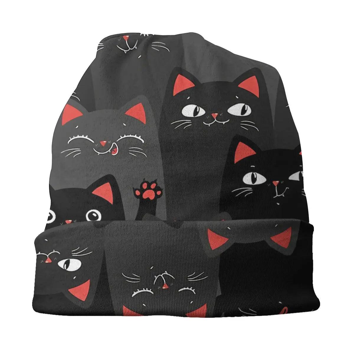 Cute Black Cat Winter Beanie - Just Cats - Gifts for Cat Lovers