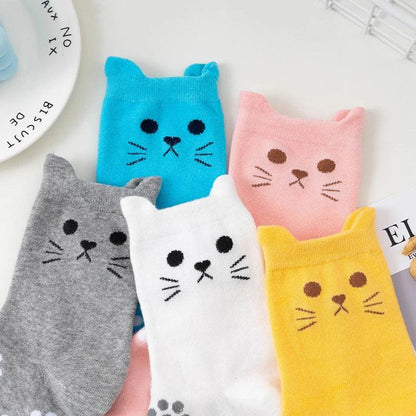 Cute Cartoon Cat Crew Socks - Just Cats - Gifts for Cat Lovers