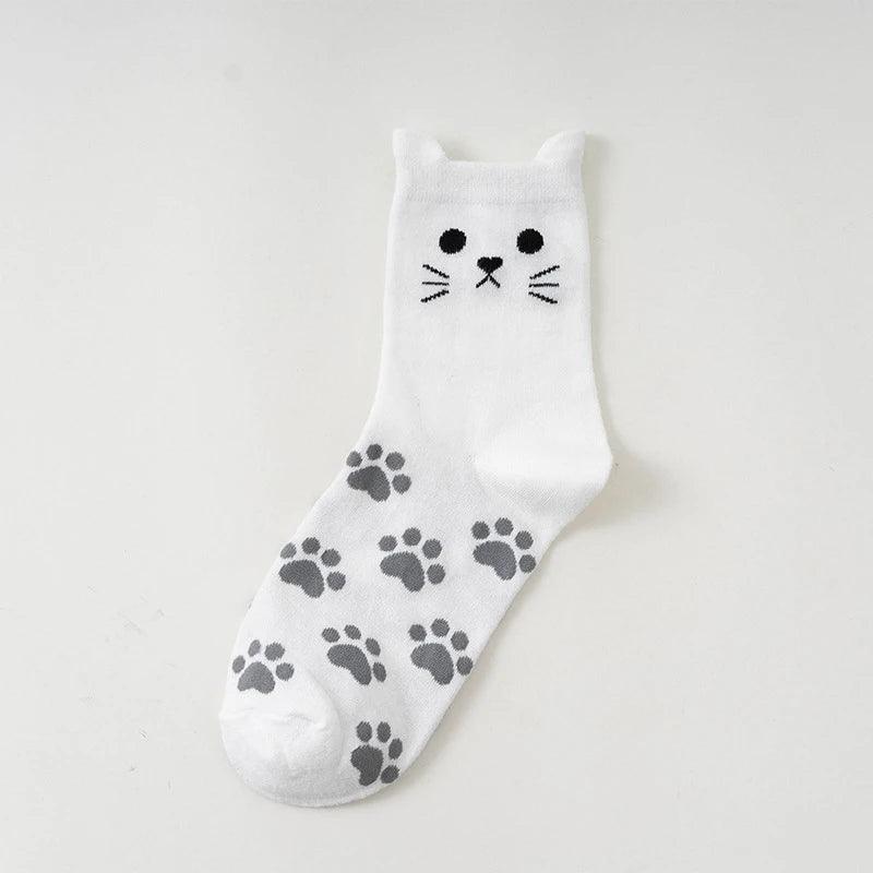 Cute Cartoon Cat Crew Socks - Just Cats - Gifts for Cat Lovers