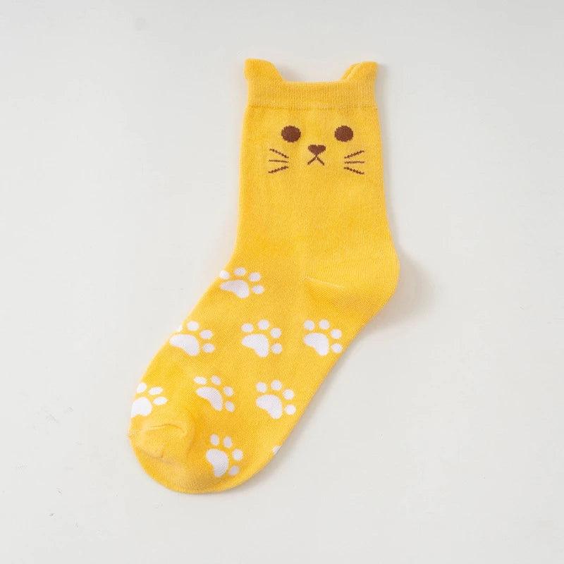 Cute Cartoon Cat Crew Socks - Just Cats - Gifts for Cat Lovers