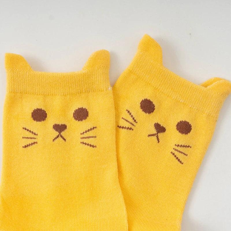 Cute Cartoon Cat Crew Socks - Just Cats - Gifts for Cat Lovers