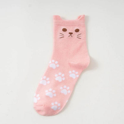 Cute Cartoon Cat Crew Socks - Just Cats - Gifts for Cat Lovers