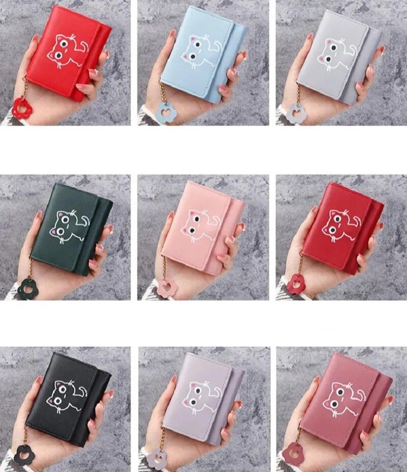 Cute Cartoon Cat PU Leather Wallet, 9 Colors - Just Cats - Gifts for Cat Lovers