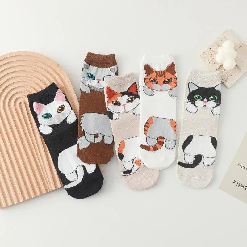 Cute Cartoon Cat Socks, 10 Designs - Just Cats - Gifts for Cat Lovers