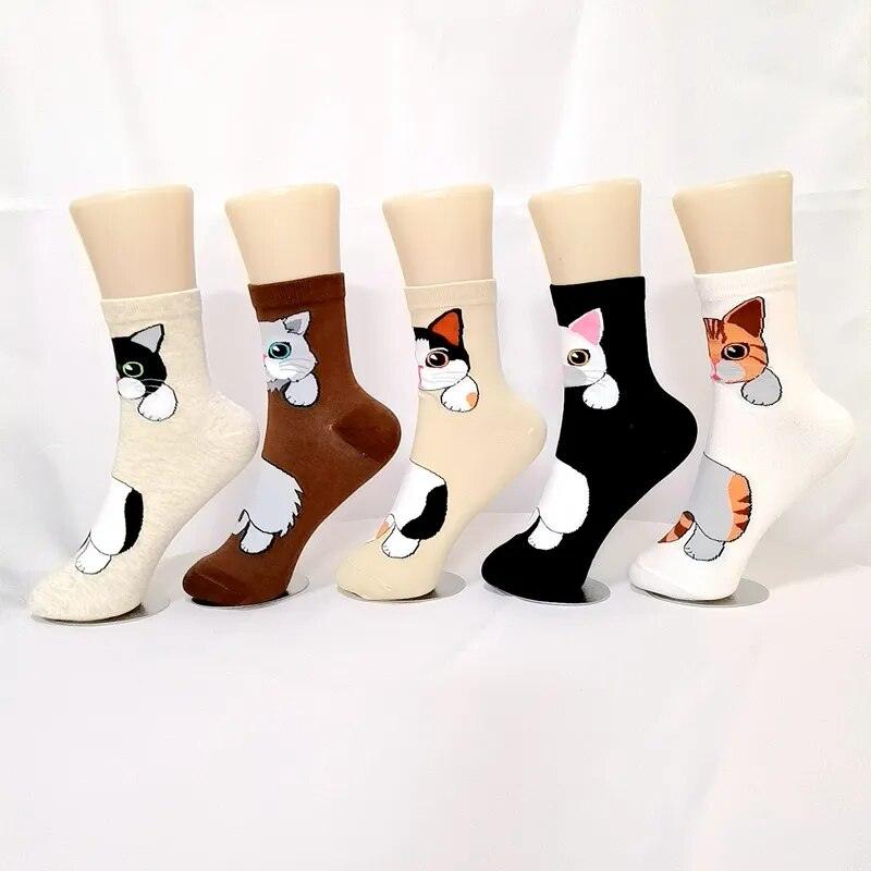 Cute Cartoon Cat Socks, 10 Designs - Just Cats - Gifts for Cat Lovers