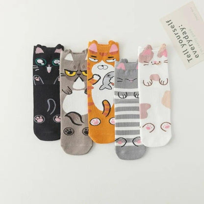 Cute Cartoon Cat Socks, 10 Designs - Just Cats - Gifts for Cat Lovers