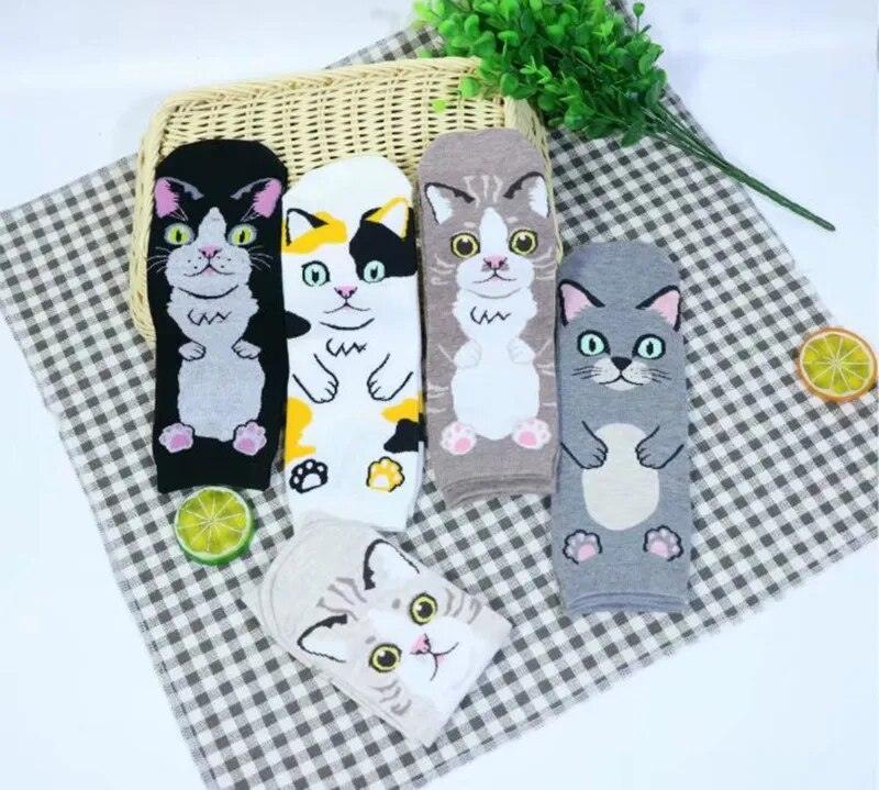 Cute Cartoon Cat socks, 13 Designs - Just Cats - Gifts for Cat Lovers