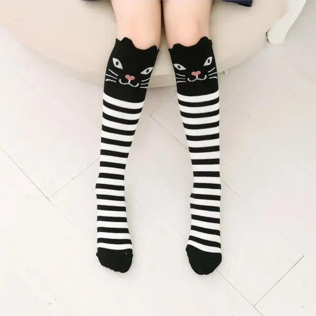 Cute Cartoon Stockings/Knee-High Socks for Children 7-12 - Just Cats - Gifts for Cat Lovers