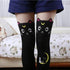 Cute Cat and Moon Pantyhose, Black/White - Just Cats - Gifts for Cat Lovers