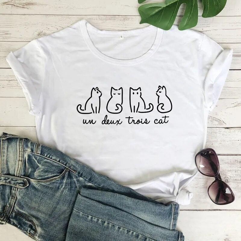 Cute cat print T-Shirts, One Designe 9 Colors, S-3XL - Just Cats - Gifts for Cat Lovers