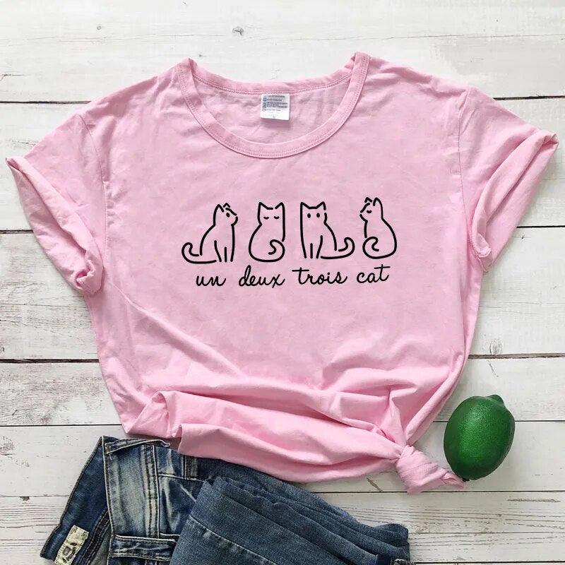 Cute cat print T-Shirts, One Designe 9 Colors, S-3XL - Just Cats - Gifts for Cat Lovers