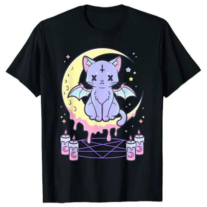 Cute Goth Creepy Cat T-Shirts 3 Designs, 6 Colors - Just Cats - Gifts for Cat Lovers