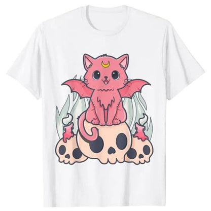 Cute Goth Creepy Cat T-Shirts 3 Designs, 6 Colors - Just Cats - Gifts for Cat Lovers