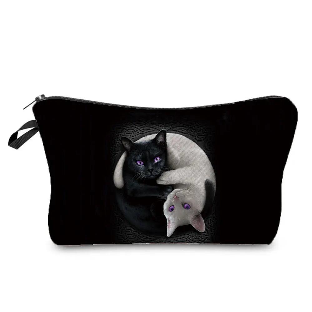 Dark Gothic Cat printed Travel Pouch/Cosmetic Bag, 23 Designs - Just Cats - Gifts for Cat Lovers