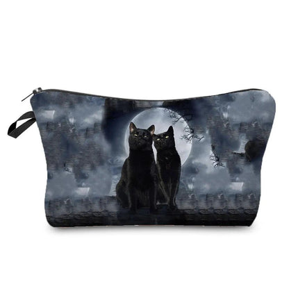 Dark Gothic Cat printed Travel Pouch/Cosmetic Bag, 23 Designs - Just Cats - Gifts for Cat Lovers