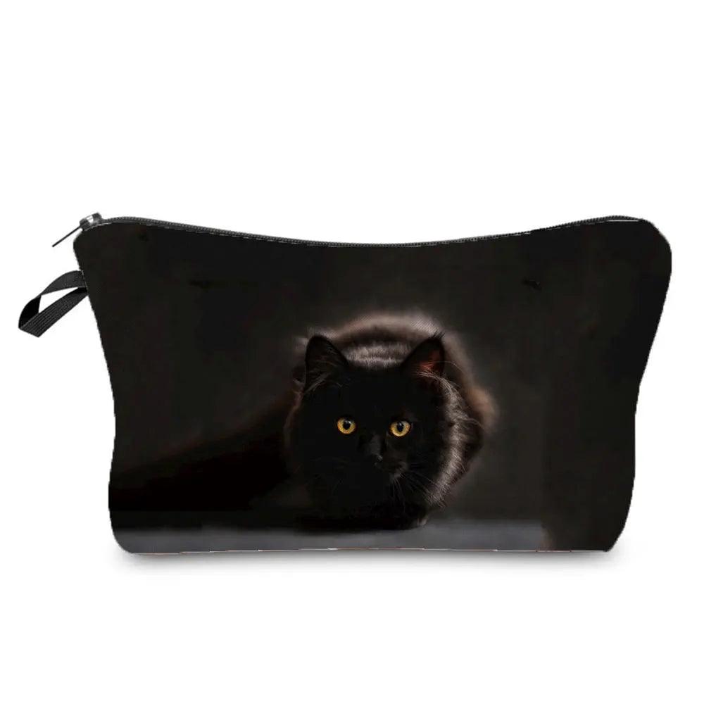 Dark Gothic Cat printed Travel Pouch/Cosmetic Bag, 23 Designs - Just Cats - Gifts for Cat Lovers