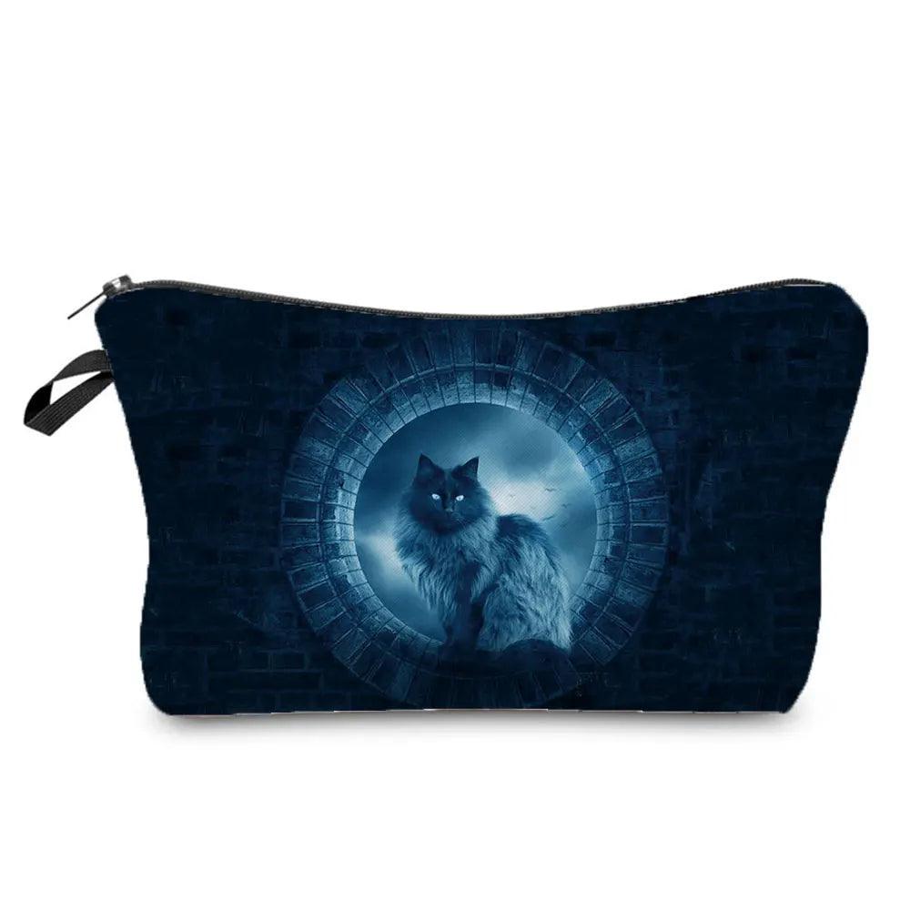 Dark Gothic Cat printed Travel Pouch/Cosmetic Bag, 23 Designs - Just Cats - Gifts for Cat Lovers