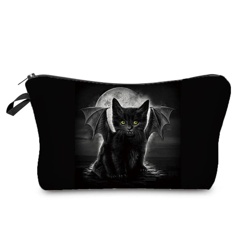 Dark Gothic Cat printed Travel Pouch/Cosmetic Bag, 23 Designs - Just Cats - Gifts for Cat Lovers