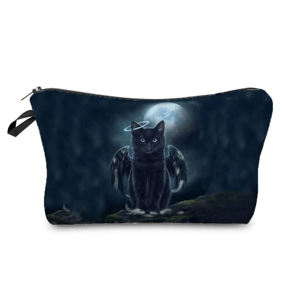 Dark Gothic Cat printed Travel Pouch/Cosmetic Bag, 23 Designs - Just Cats - Gifts for Cat Lovers