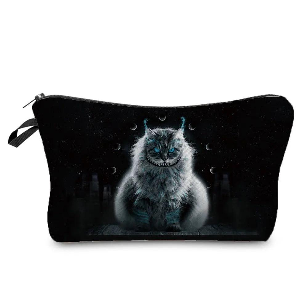 Dark Gothic Cat printed Travel Pouch/Cosmetic Bag, 23 Designs - Just Cats - Gifts for Cat Lovers