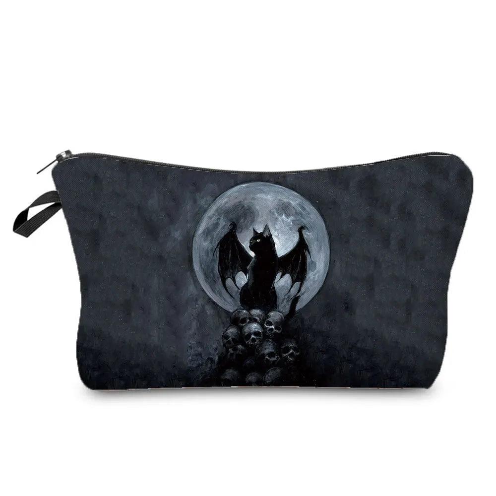 Dark Gothic Cat printed Travel Pouch/Cosmetic Bag, 23 Designs - Just Cats - Gifts for Cat Lovers