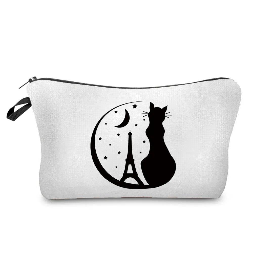 Dark Gothic Cat printed Travel Pouch/Cosmetic Bag, 23 Designs - Just Cats - Gifts for Cat Lovers