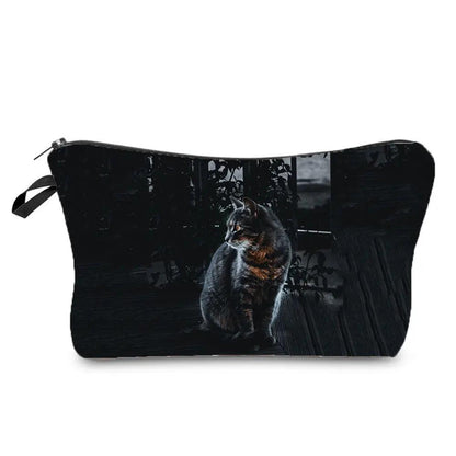 Dark Gothic Cat printed Travel Pouch/Cosmetic Bag, 23 Designs - Just Cats - Gifts for Cat Lovers