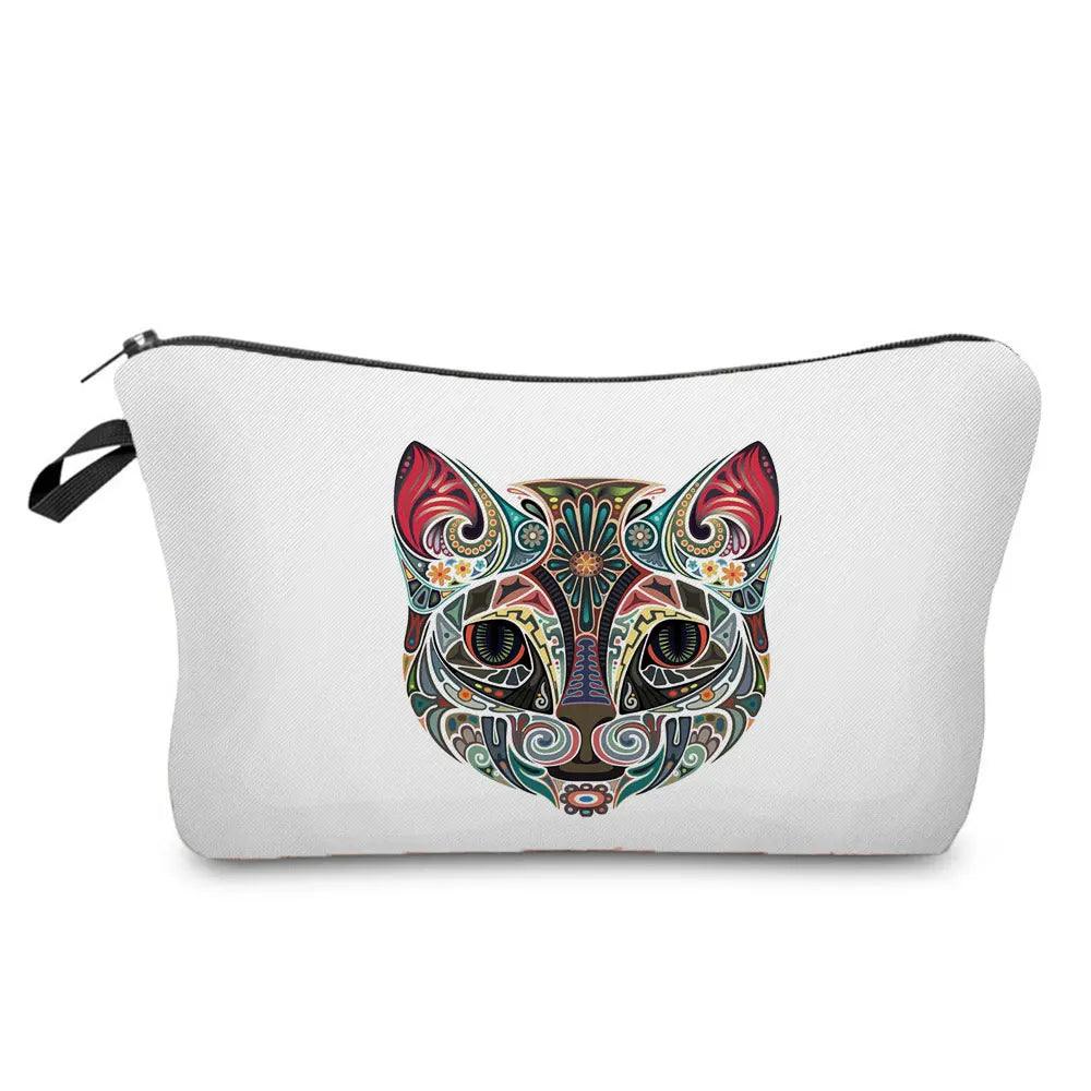 Dark Gothic Cat printed Travel Pouch/Cosmetic Bag, 23 Designs - Just Cats - Gifts for Cat Lovers