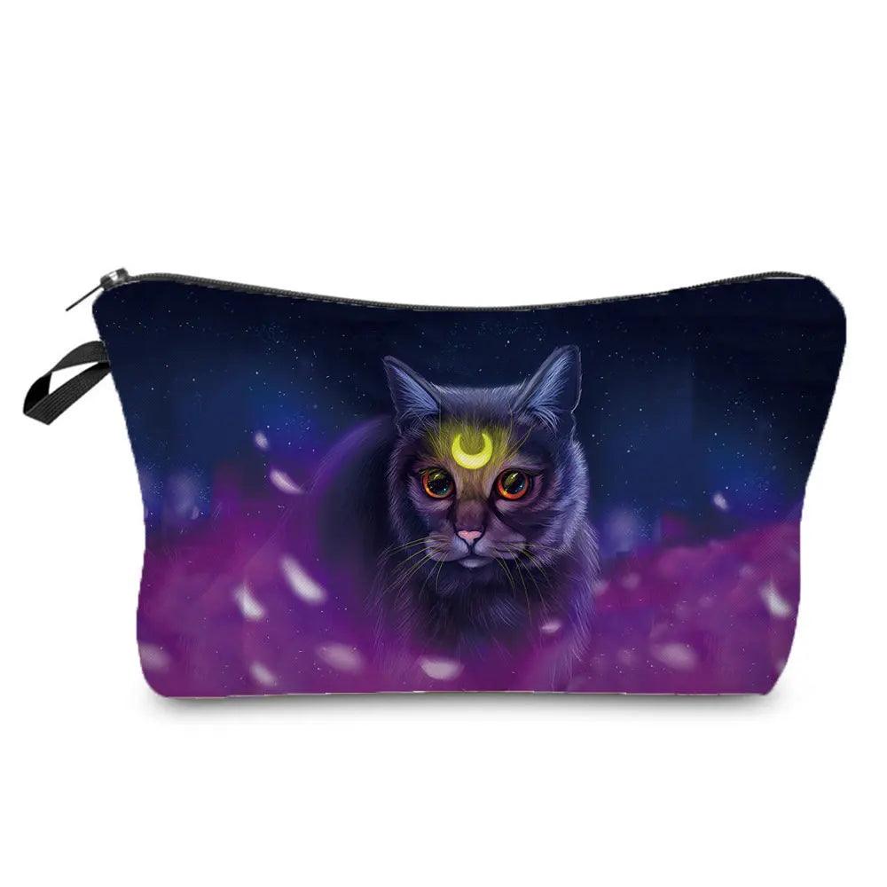 Dark Gothic Cat printed Travel Pouch/Cosmetic Bag, 23 Designs - Just Cats - Gifts for Cat Lovers